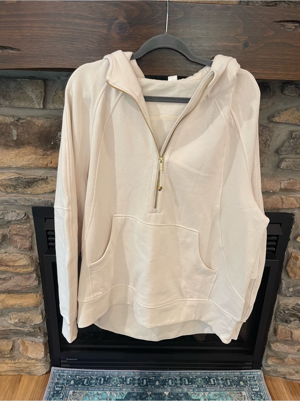 lululemon athletica Cream Half-Zip Hoodie Sweatshirt